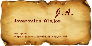 Jovanovics Alajos névjegykártya
